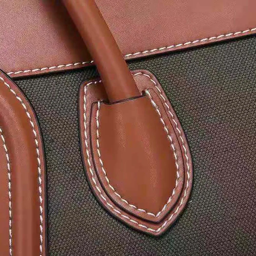 Celine Micro Luggage Handbag in Textile and Calfskin for Women in Green