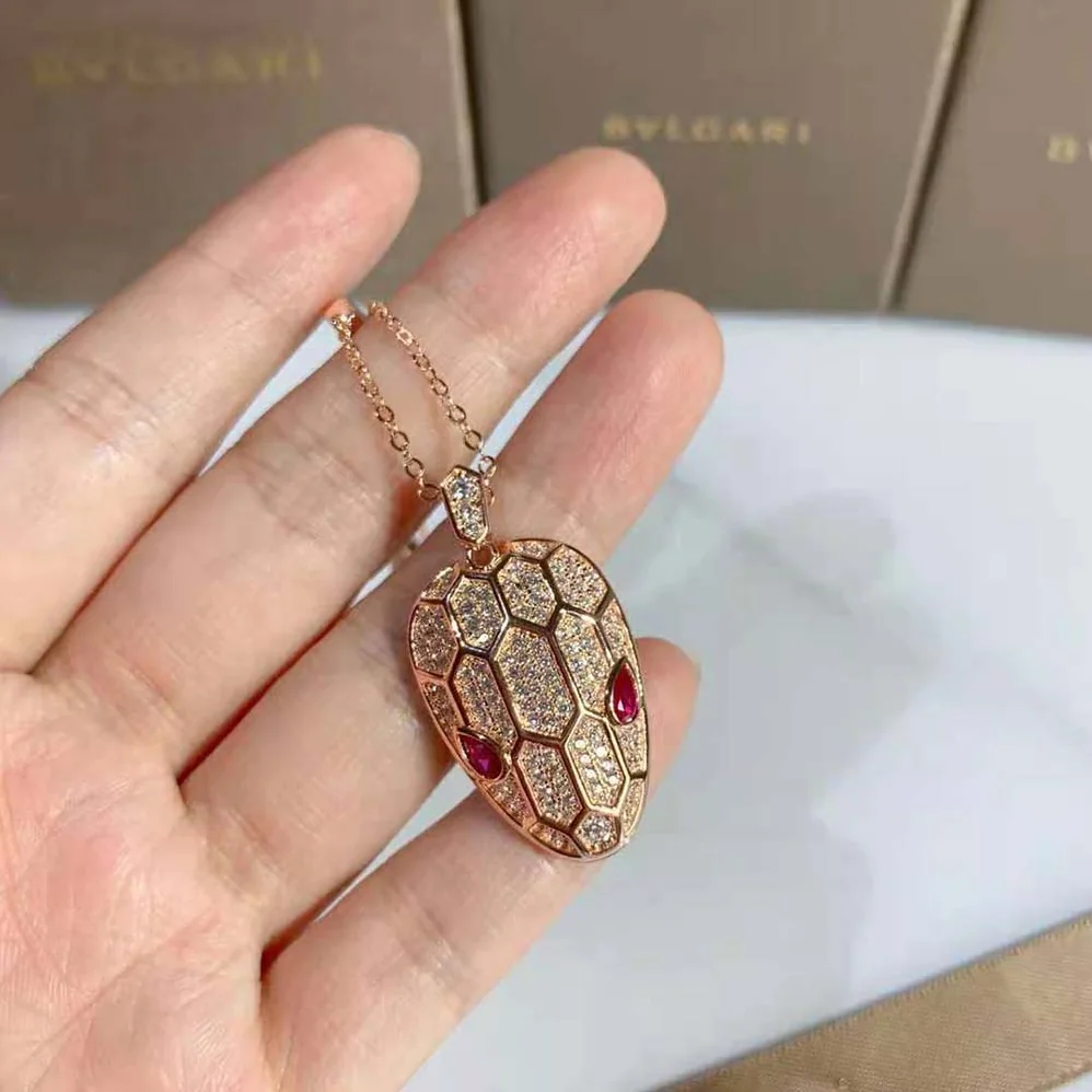 Bvlgari Serpenti Necklace in 18 KT Rose Gold for Women Bvlgari Serpenti Necklace in 18 KT Rose Gold for Women