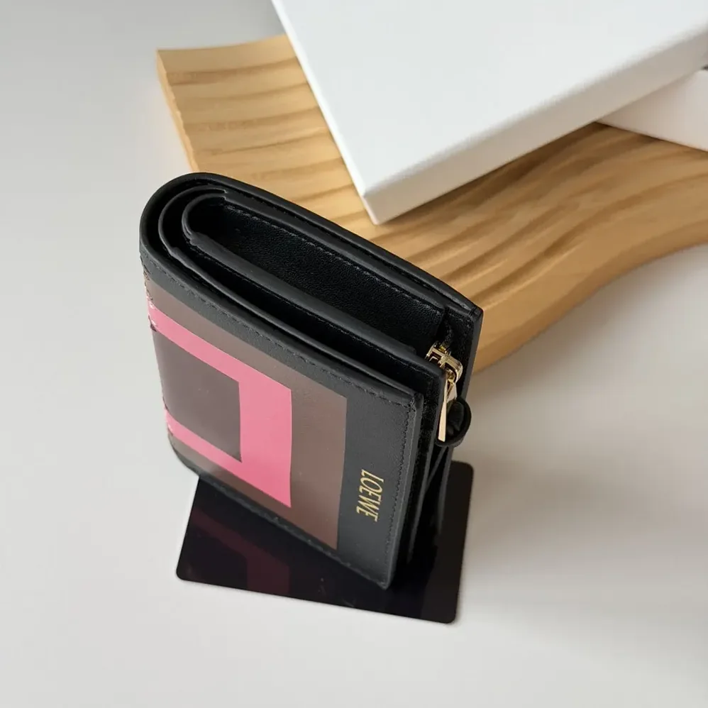 Loewe Compact Wallet in Nappa Calfskin for Unisex in Black Loewe Compact Wallet in Nappa Calfskin for Unisex in Black