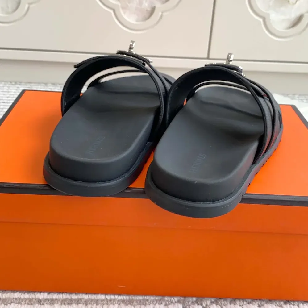 Hermes Jackson Sandal for Unisex in Black Hermes Jackson Sandal for Unisex in Black