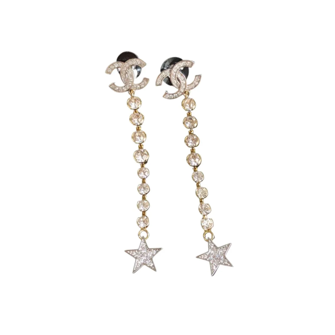 Chanel Long Star Earrings Gold Chanel Long Star Earrings Gold