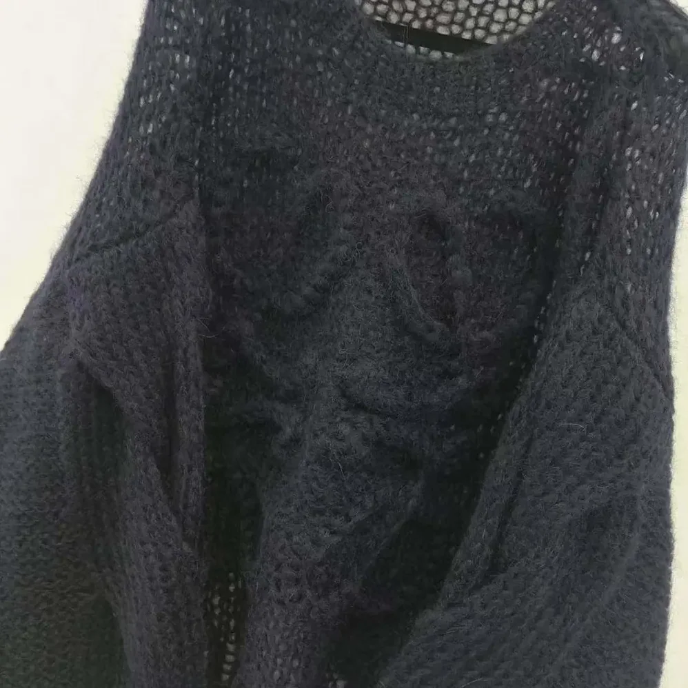Loewe Anagram Sweater in Mohair for Women in Dark Navy Loewe Anagram Sweater in Mohair for Women in Dark Navy