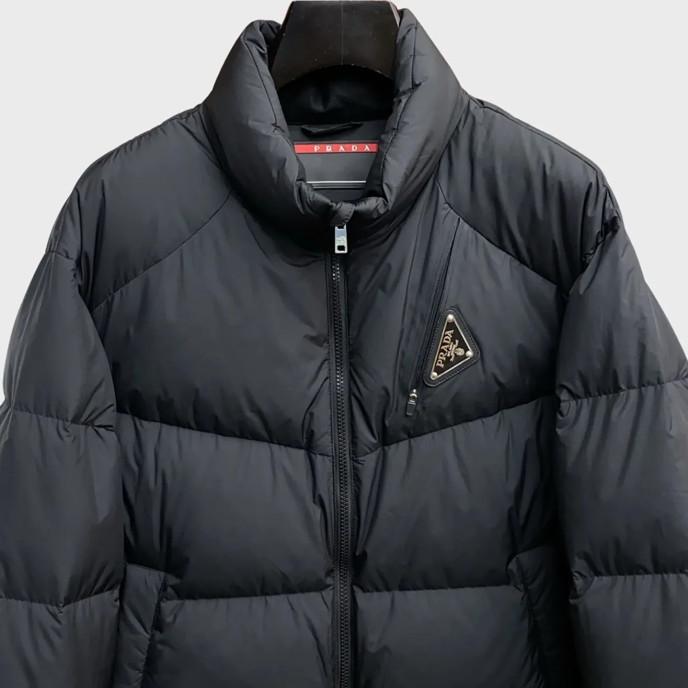 Prada Iconic Triangle Logo Padded Jacket Black Prada Iconic Triangle Logo Padded Jacket Black