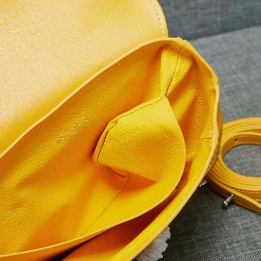 Goyard Sac Saïgon Souple Mini in Toile Goyardine & Chevroches Calfskin for Women in Yellow Goyard Sac Saïgon Souple Mini in Toile Goyardine & Chevroches Calfskin for Women in Yellow