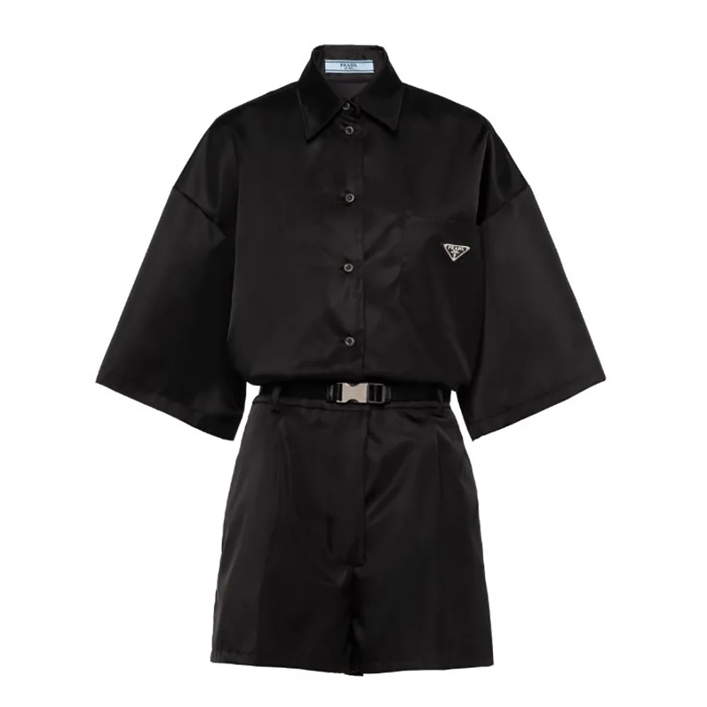 Prada Re-Nylon Playsuit for Women in Black