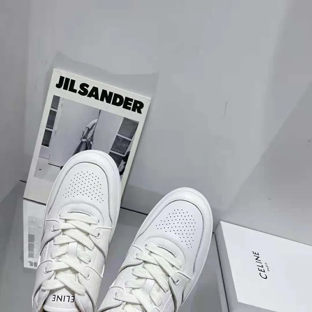 Celine CT-04 Low Lace-Up Sneaker in Calfskin for Unisex in White
