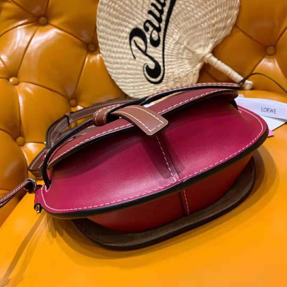 Loewe Small Gate Bag in Soft Calfskin for Women in Maroon Loewe Small Gate Bag in Soft Calfskin for Women in Maroon