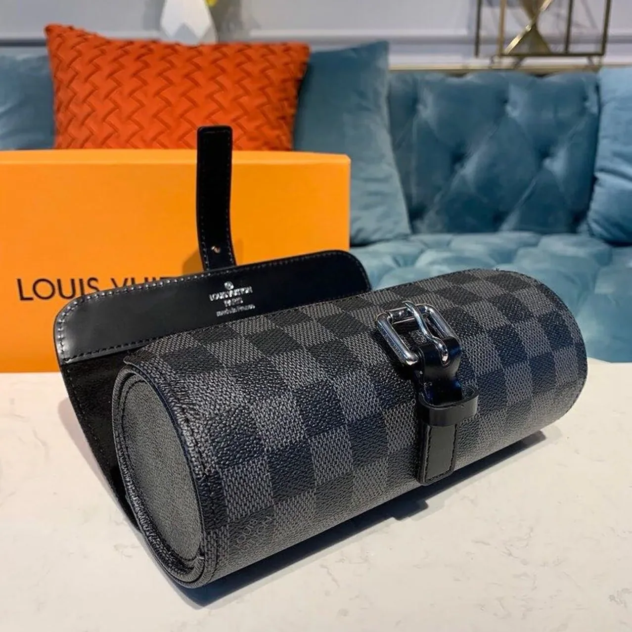 Louis Vuitton 3 Watch Case Damier Graphite Canvas Louis Vuitton 3 Watch Case Damier Graphite Canvas