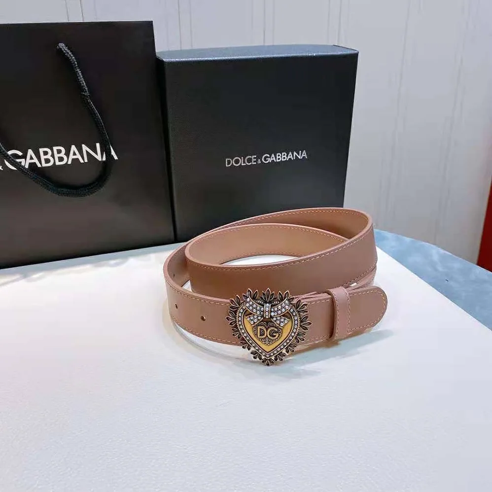 Dolce Gabbana D&G Devotion Belt in Lux Leather for Women in Pink