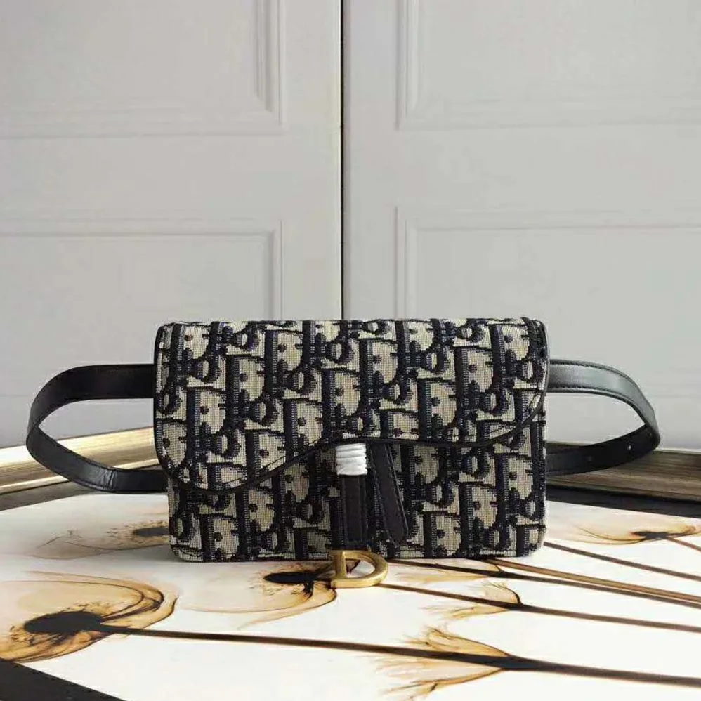 Dior Dior Oblique Saddle Belt Bag for Women in Navy Dior Dior Oblique Saddle Belt Bag for Women in Navy