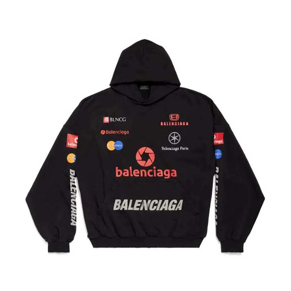Balenciaga Top League Hoodie Oversized in Black for Men