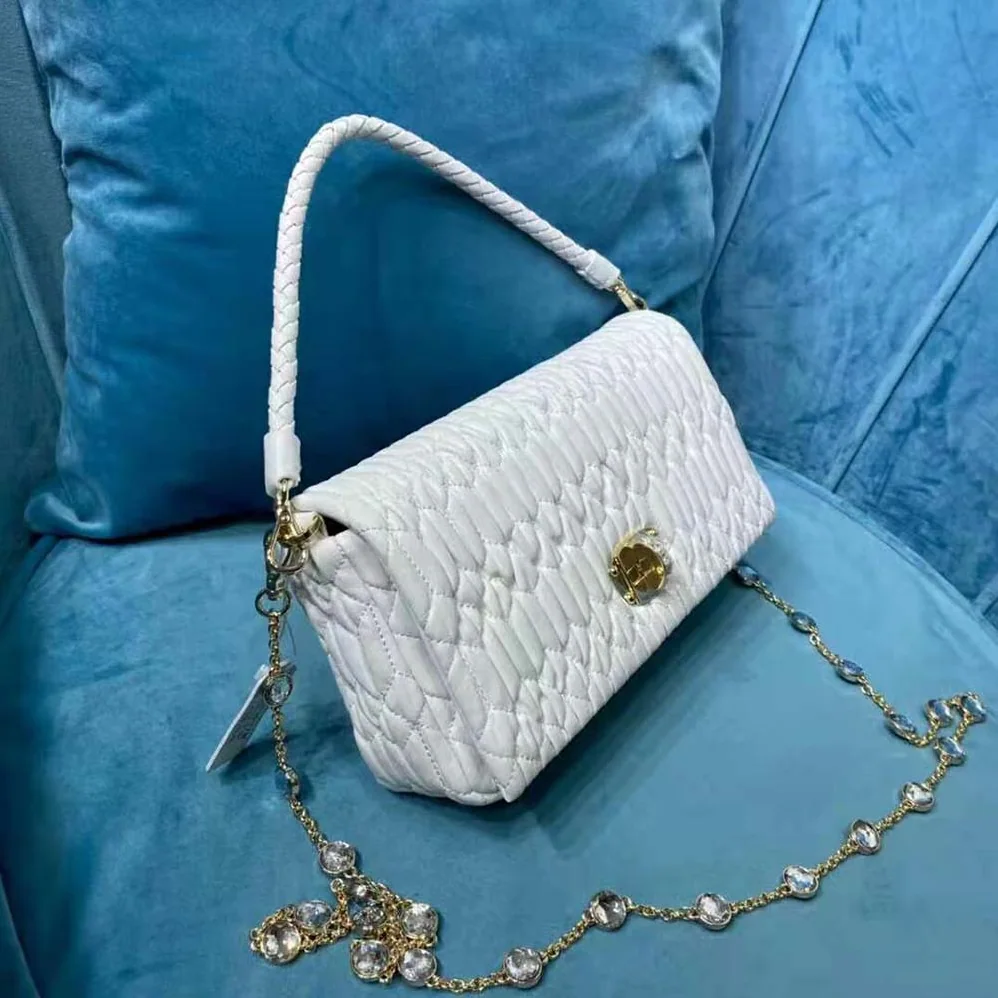 Miu Miu Crystal Cloqué Nappa Leather Bag for Women