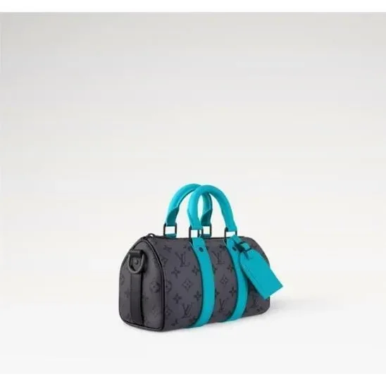 Louis Vuitton Keepall Bandouliere 25 Travel Bag in Grey Black Hardware