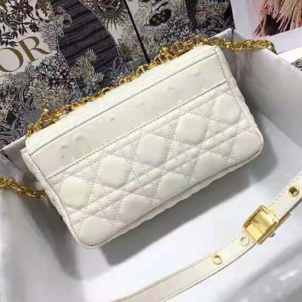 Dior Small Dior Caro Bag Lvory Supple Cannage Calfskin for Women in White Dior Small Dior Caro Bag Lvory Supple Cannage Calfskin for Women in White