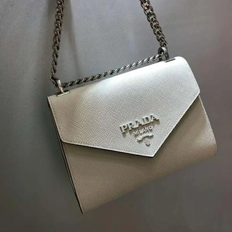 Prada Monochrome Saffiano Leather Bag in White Prada Monochrome Saffiano Leather Bag in White