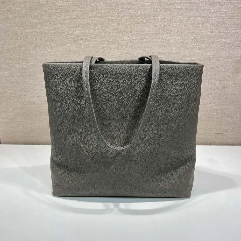 Prada Leather Tote for Unisex in Bamboo Gray