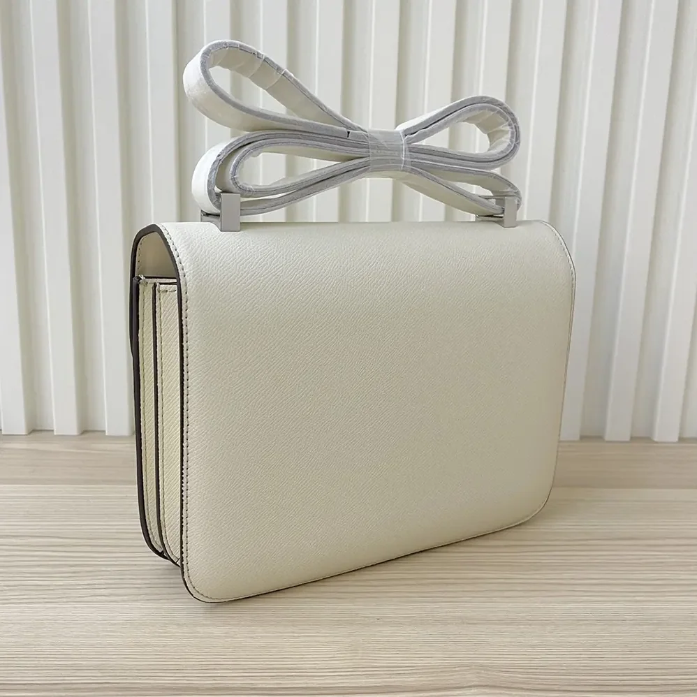 Hermes Constance 24 Bag Epsom Leather for Women in White/Silver
