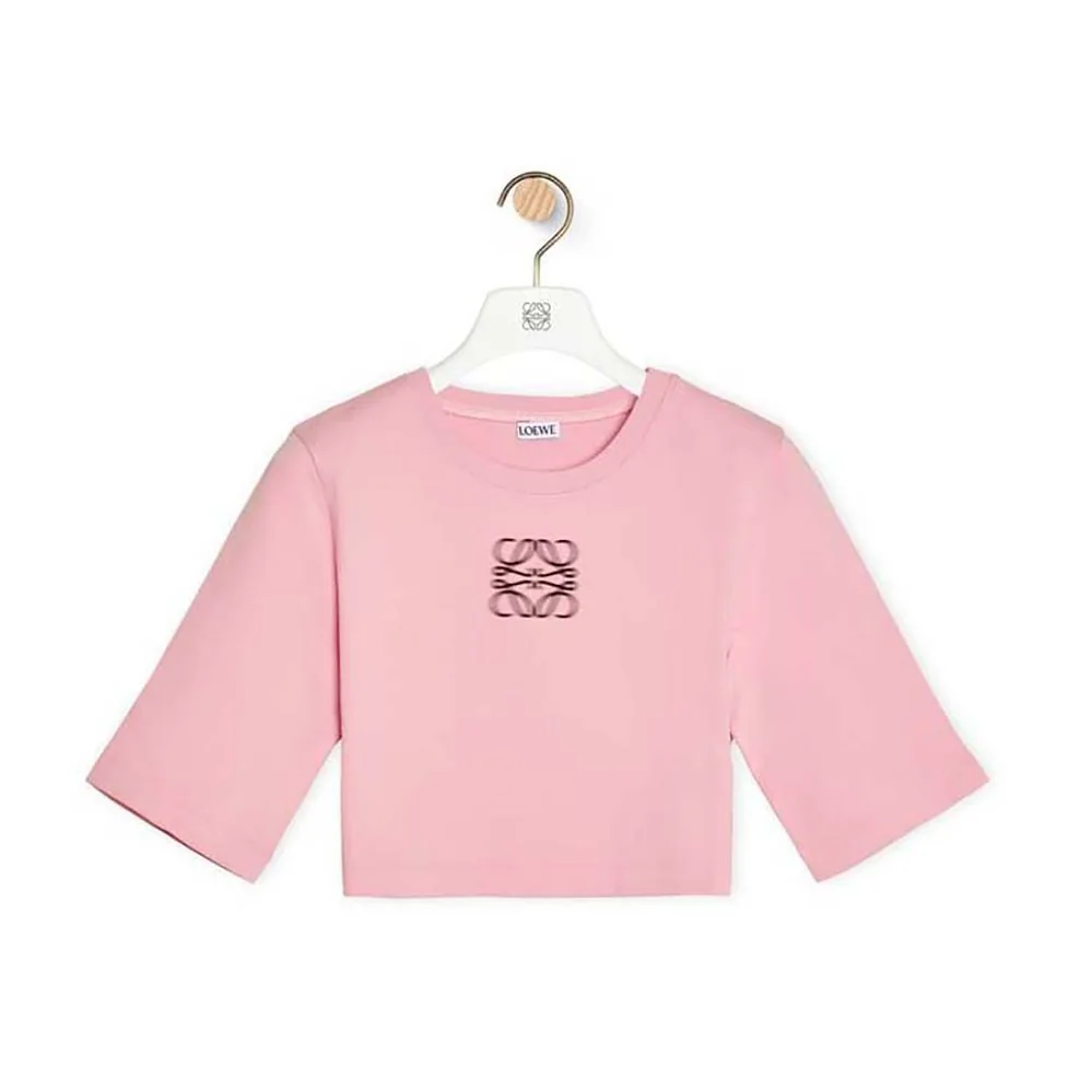 Loewe Cropped T-shirt in Cotton for Women in Pink Loewe Cropped T-shirt in Cotton for Women in Pink