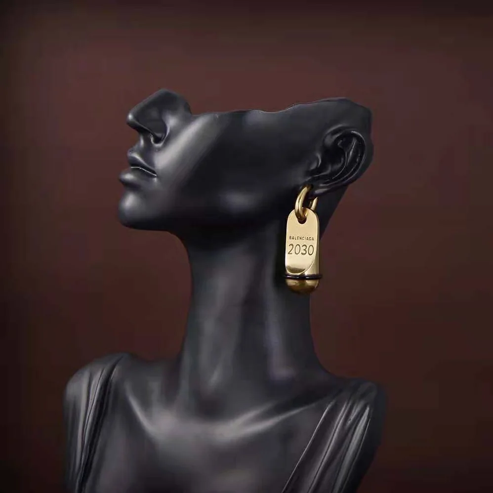 Balenciaga Hotel Earrings in Gold Aluminium and Brass for Women Balenciaga Hotel Earrings in Gold Aluminium and Brass for Women