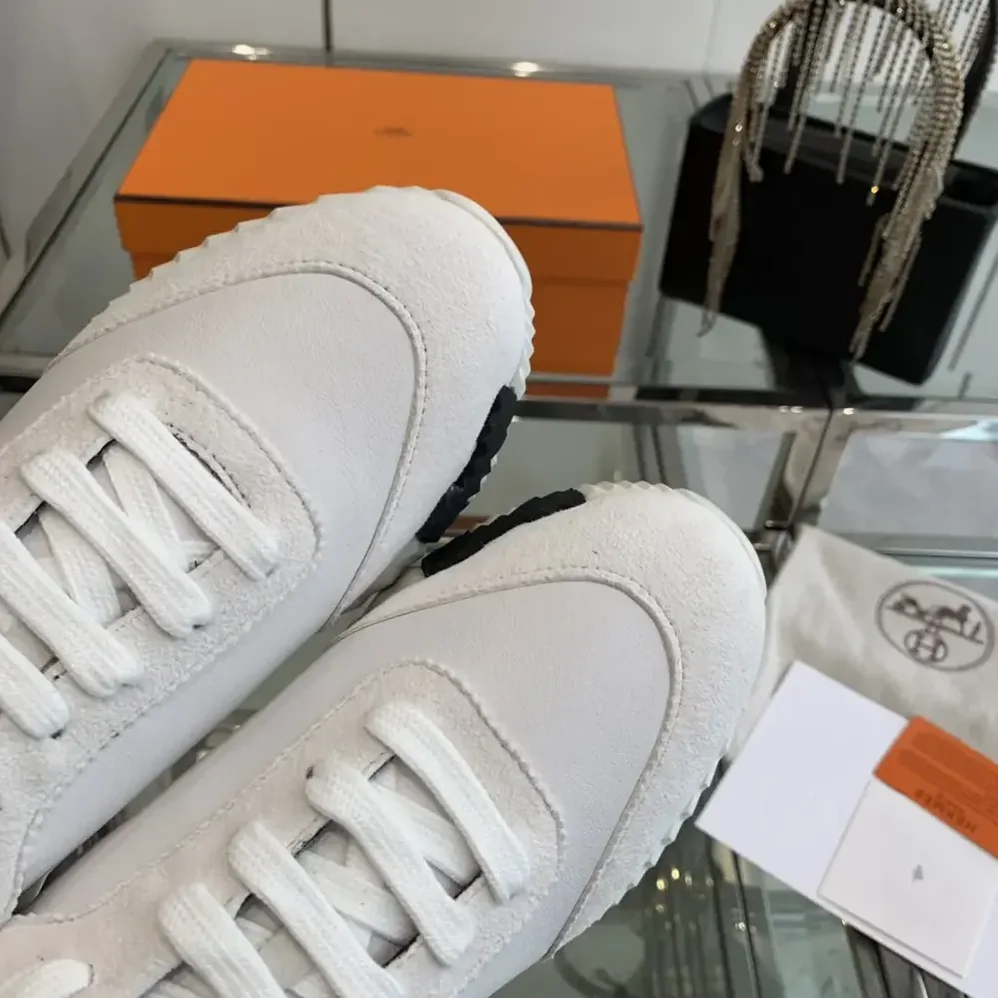 Hermes Bouncing Sneaker-White/Black H242250Z for Unisex