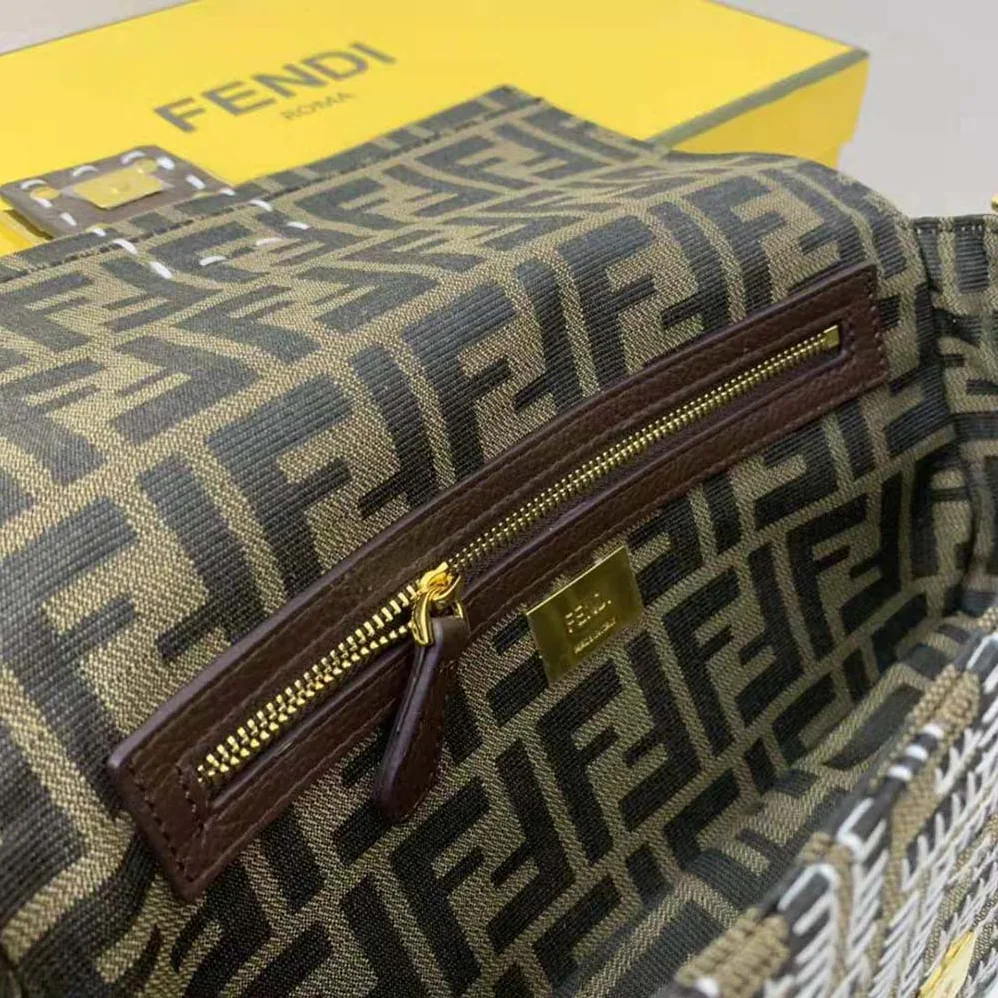 Fendi Baguette Embroidered FF Fabric Bag for Women Fendi Baguette Embroidered FF Fabric Bag for Women