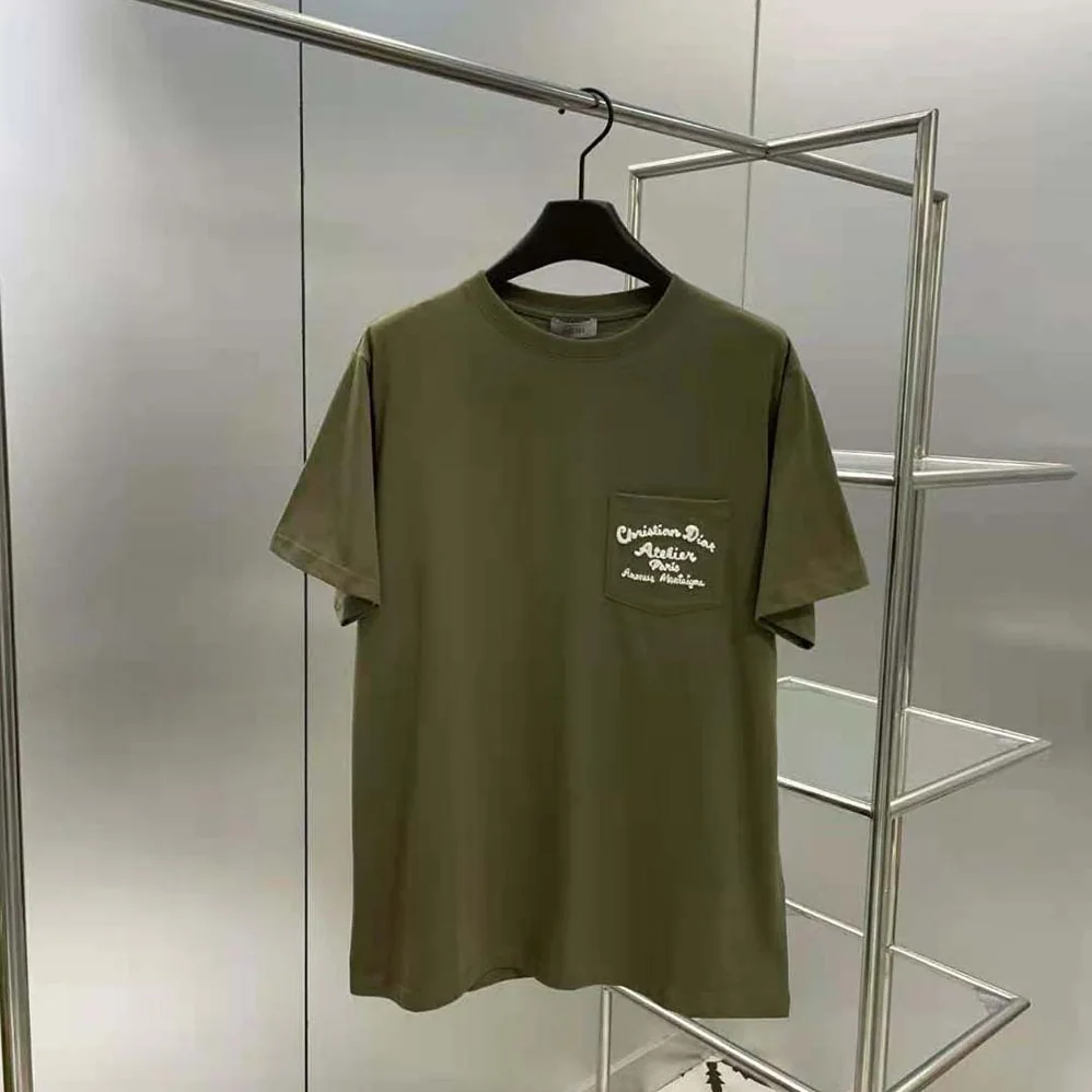 Dior Relaxed-fit Christian Dior Atelier T for Men in shirt Khaki Cotton Jersey