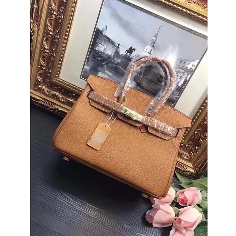 Hermes Birkin 25 Bag in Togo Leather with Gold Hardware in Brown Hermes Birkin 25 Bag in Togo Leather with Gold Hardware in Brown