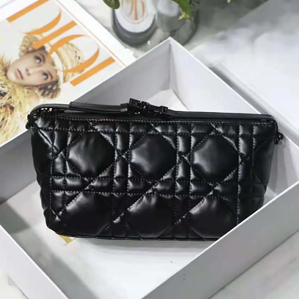 Dior Medium Diortravel Nomad Pouch Black Macrocannage Calfskin for Women Dior Medium Diortravel Nomad Pouch Black Macrocannage Calfskin for Women