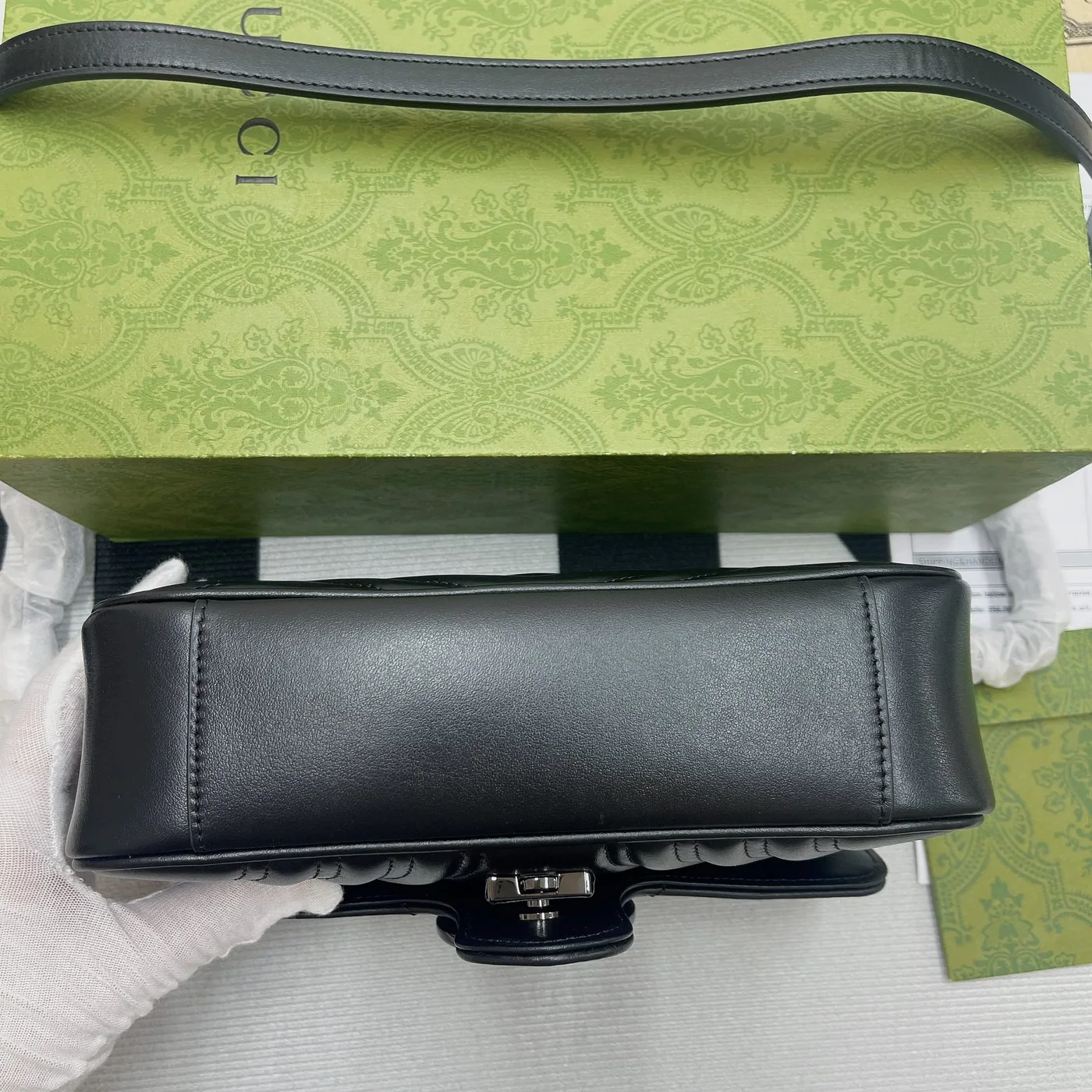 Gucci Marmont Matelassé Mini Bag White / GG