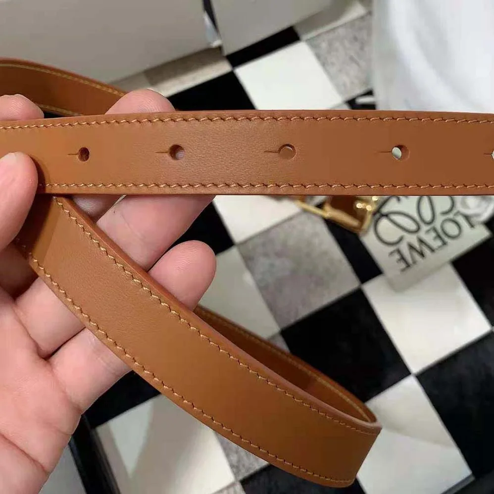 Loewe Amazona Padlock Belt in Smooth Calfskin for Women in Brown Loewe Amazona Padlock Belt in Smooth Calfskin for Women in Brown
