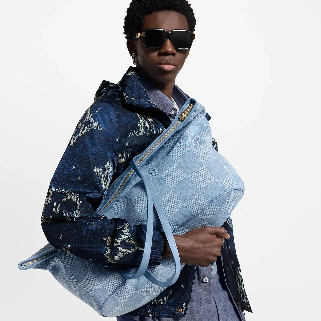 Louis Vuitton Nevereverfull Bag Denim Blue /