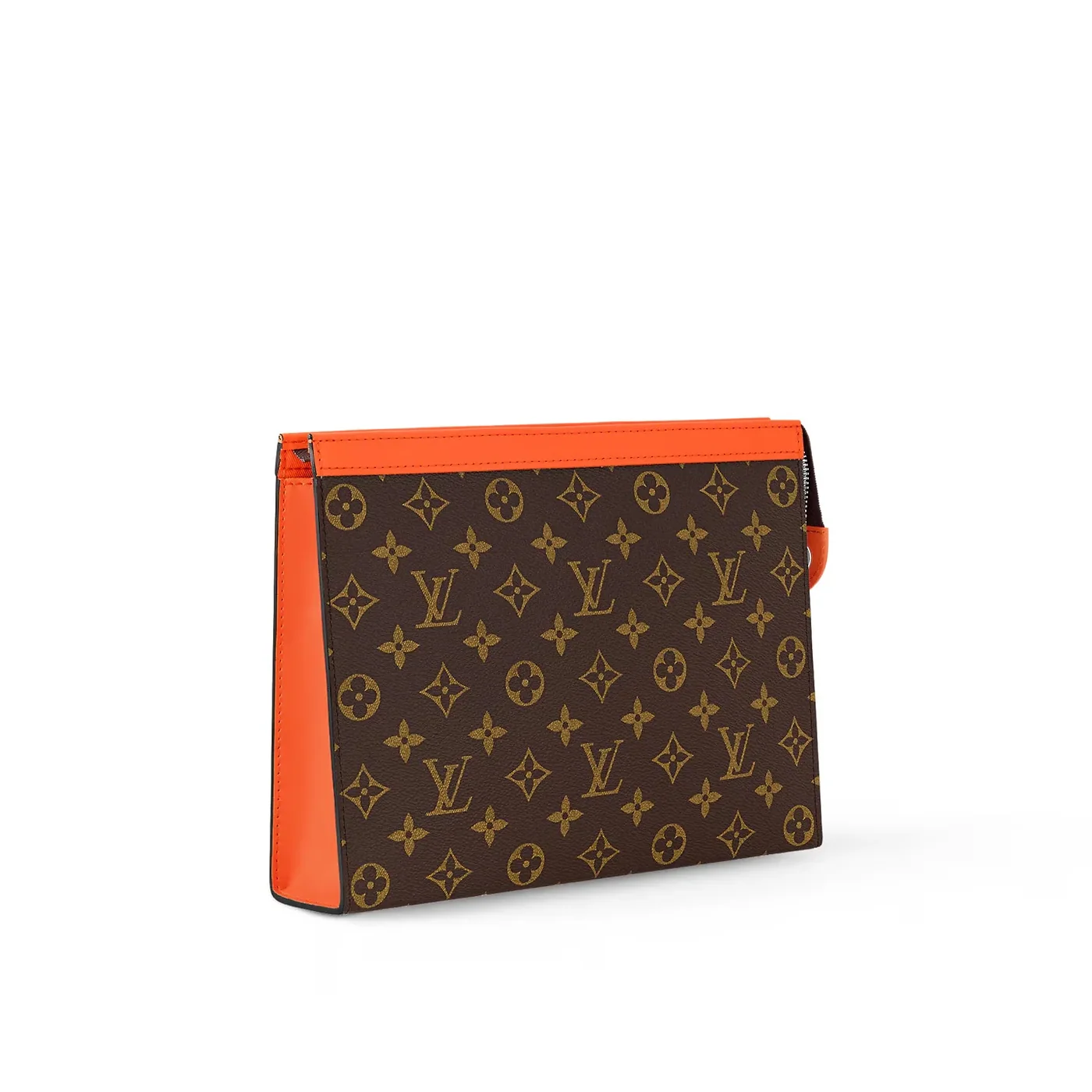 Louis Vuitton Pochette Voyage MM Pouch in Orange Silver Hardware