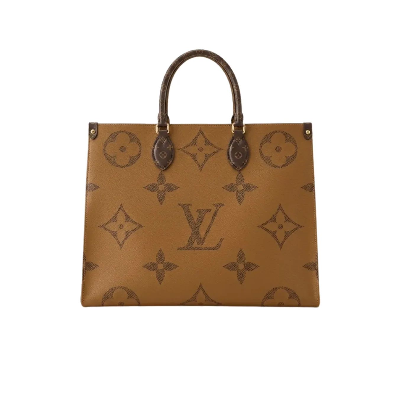 Louis Vuitton OnTheGo GM Tote Bag / Monogram Reverse Canvas Gold Hardware