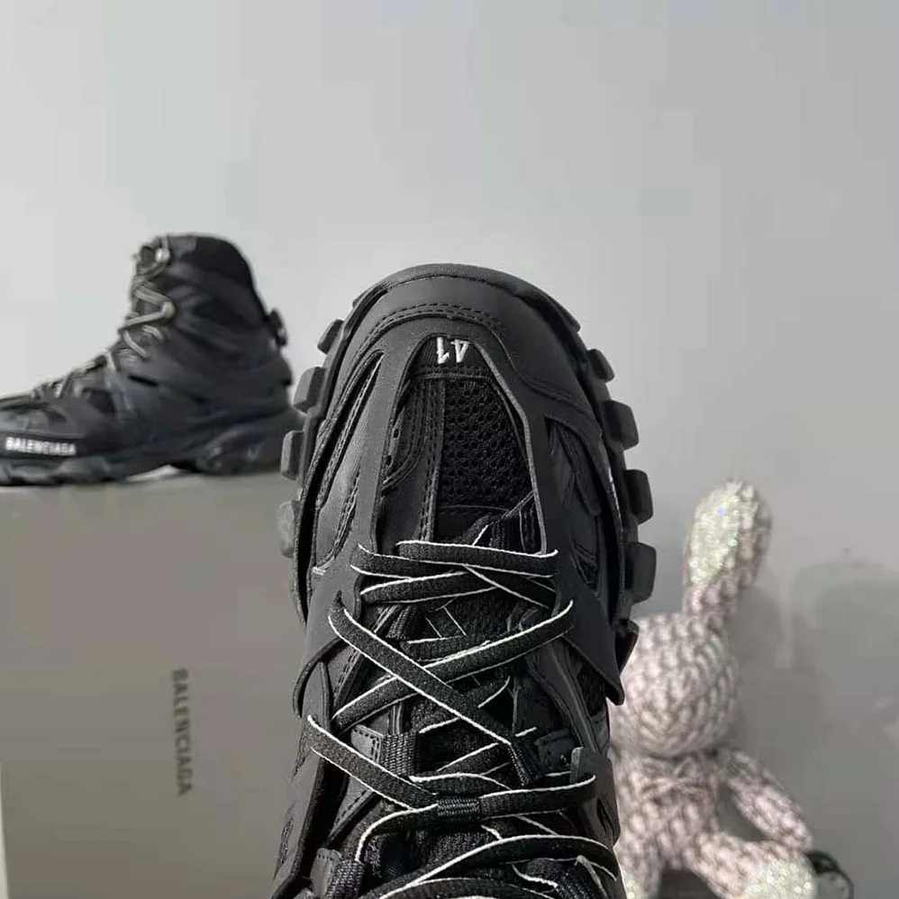 Balenciaga Track Hike Sneaker in Black Mesh and Nylon for Women