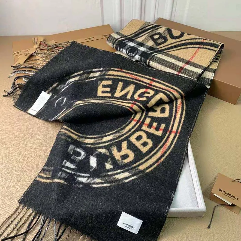 Burberry Montage Print Cashmere Scarf for Women in Black