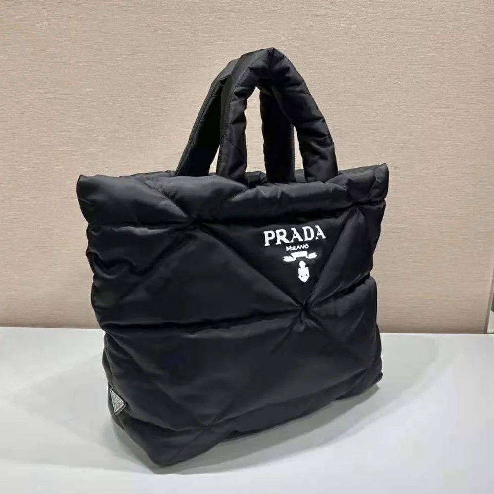 Prada Padded Re-Nylon Tote Bag for Women in Black Prada Padded Re-Nylon Tote Bag for Women in Black