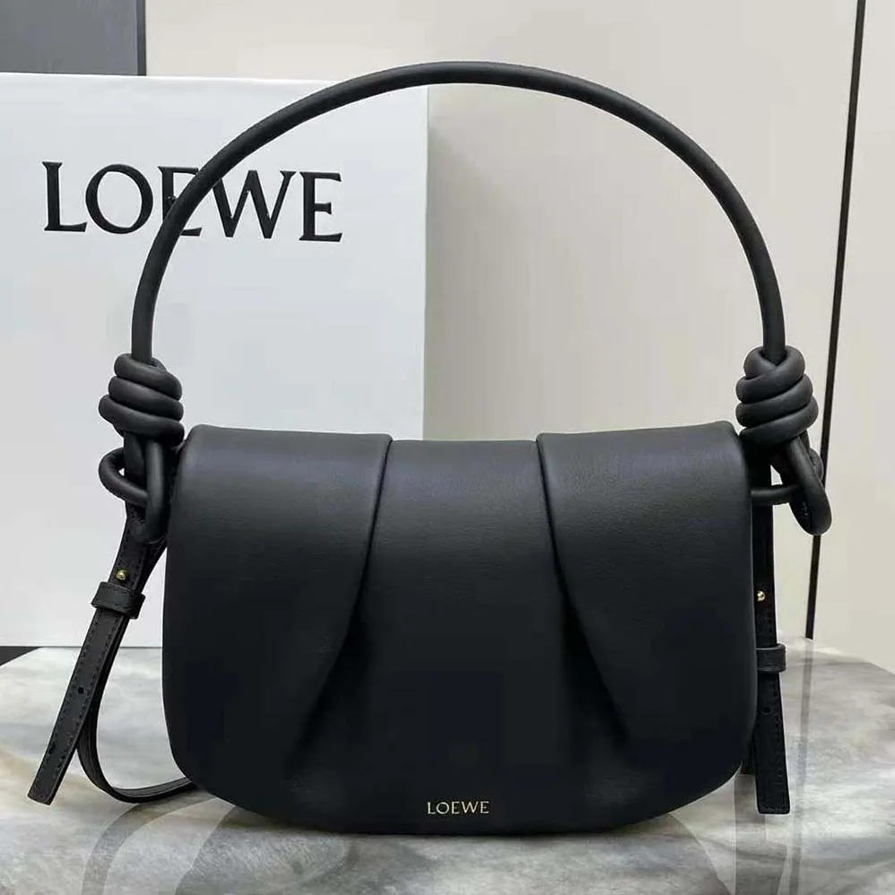 Loewe Paseo Satchel in Shiny Nappa Calfskin for Women in Black Loewe Paseo Satchel in Shiny Nappa Calfskin for Women in Black