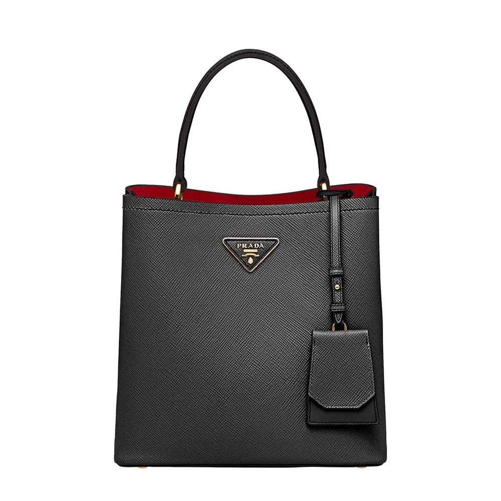 Prada Double Medium Bag in Saffiano Leather for Women in Black
