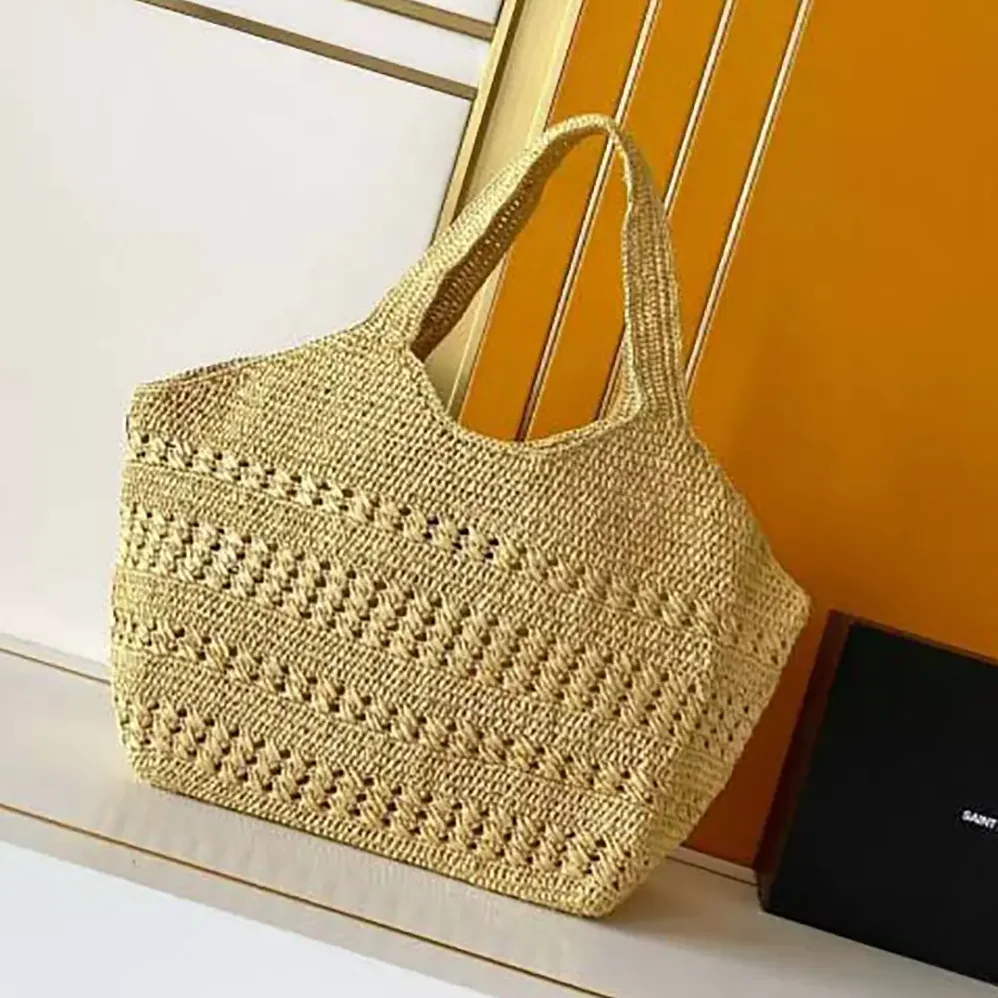 Saint Laurent YSL Icare Medium in Raffia for Women