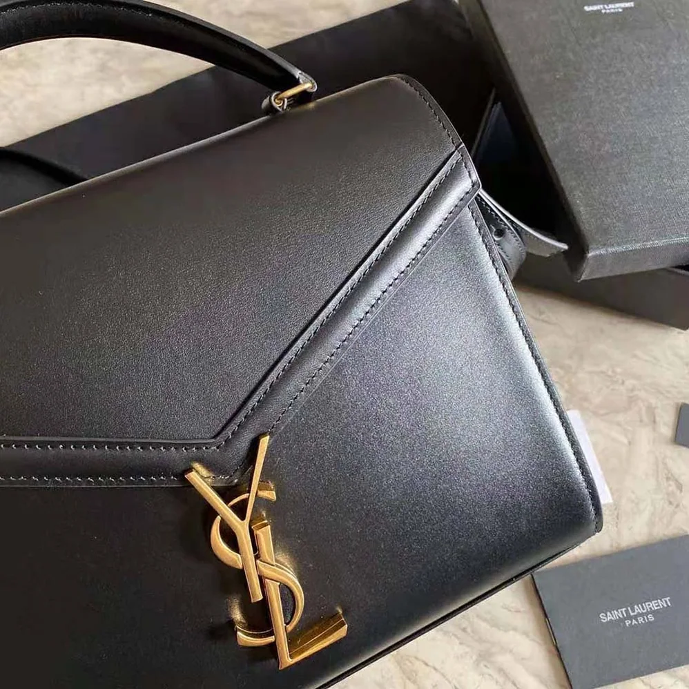 Saint Laurent YSL Cassandra Top Handle Medium Bag in Grain DE Poudre Embossed Leather for Women in Black Saint Laurent YSL Cassandra Top Handle Medium Bag in Grain DE Poudre Embossed Leather for Women in Black