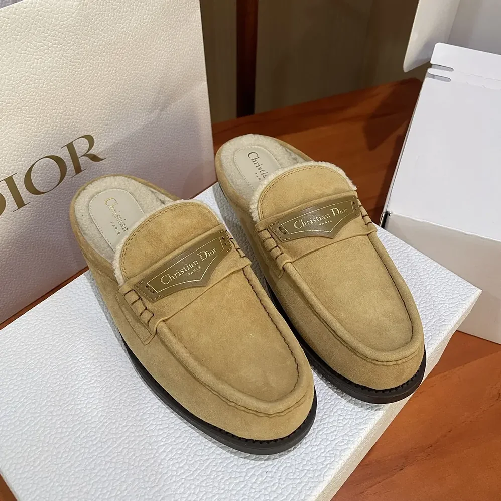 Dior Boy Mule Beige Suede Goatskin for Women