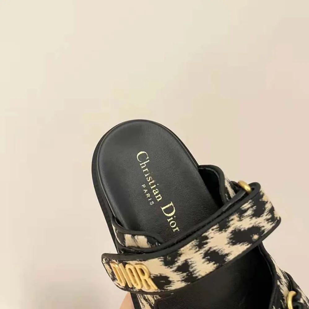 Dior DiorAct Slide Beige Multicolor Mizza Printed Technical Fabric for Women