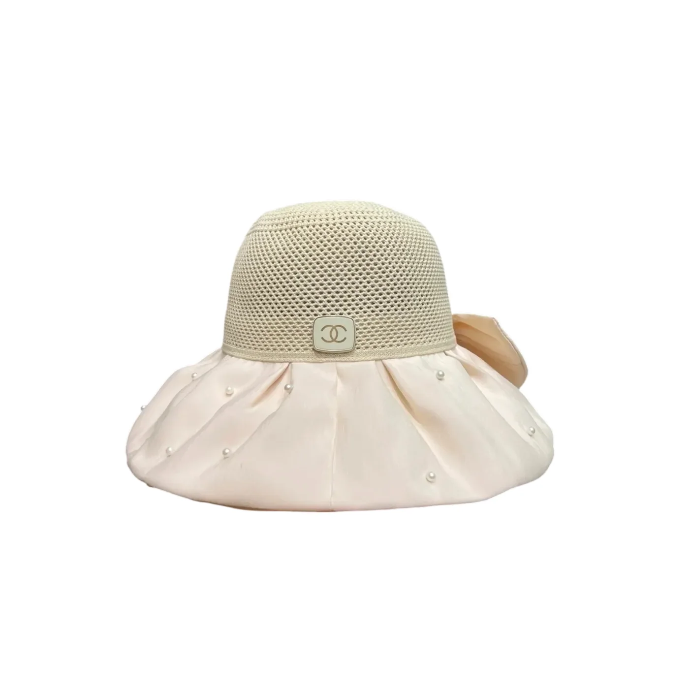 Chanel Pearl in Embellished Sun Hat Ivory