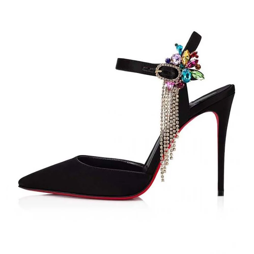 Christian Louboutin Goldina 100 mm Heel Height for Women in Black Christian Louboutin Goldina 100 mm Heel Height for Women in Black