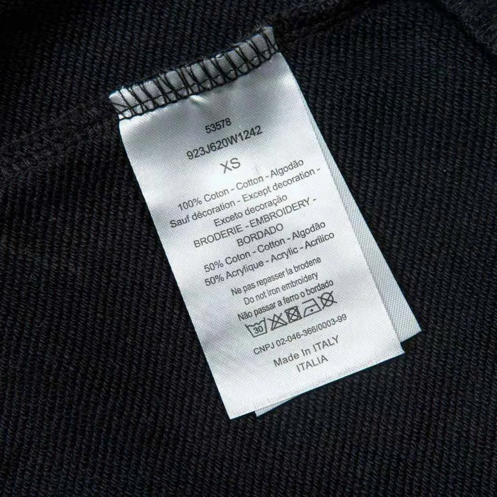 Dior Christian Dior Couture Hooded Sweatshirt Black Cotton Fleece for Women Dior Christian Dior Couture Hooded Sweatshirt Black Cotton Fleece for Women