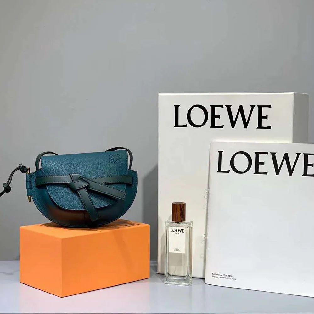 Loewe Gate Mini Bag Petroleum Soft Grained Calf for Women in Blue Loewe Gate Mini Bag Petroleum Soft Grained Calf for Women in Blue