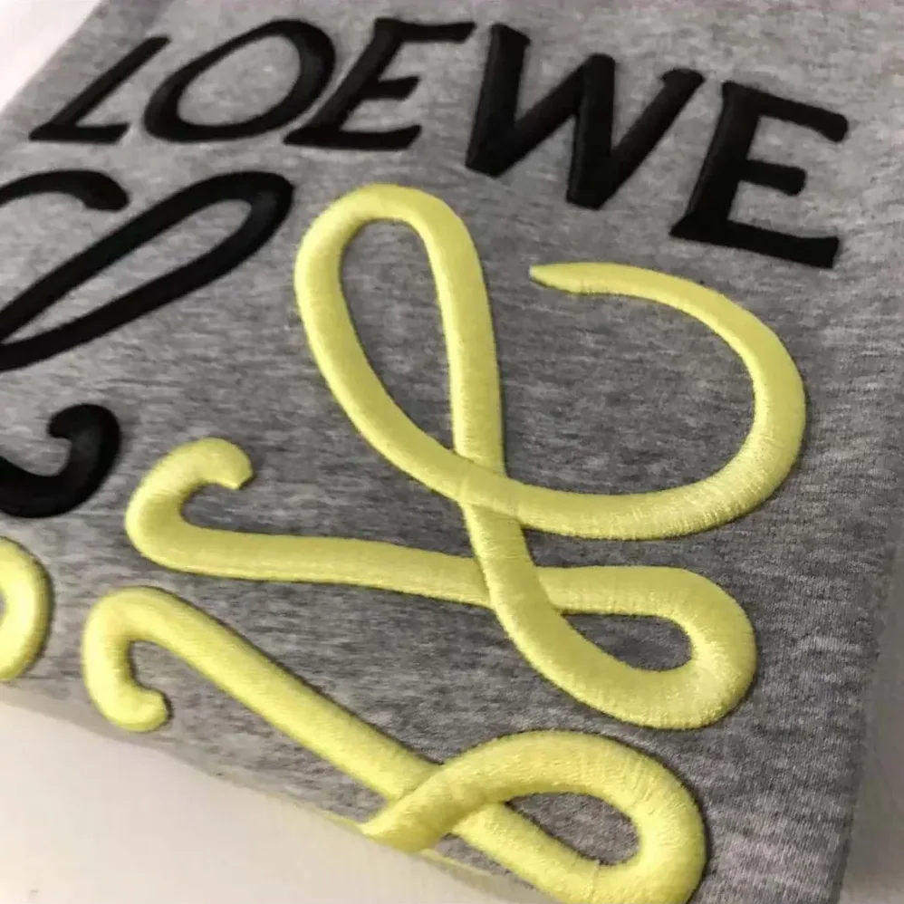 Loewe Anagram Regular Fit Sweatshirt in Cotton for Men in Gray/Yellow