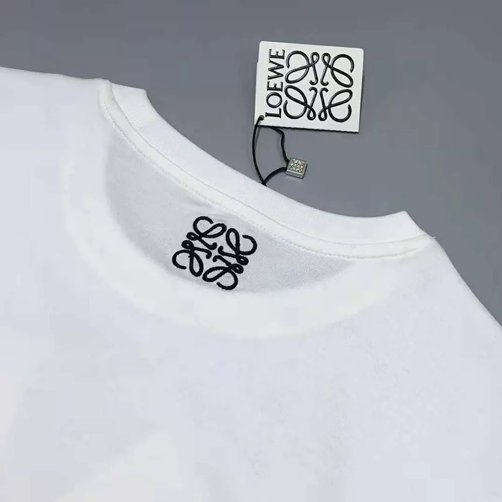 Loewe Elephant Embroidered T-Shirt in Cotton for Women in White