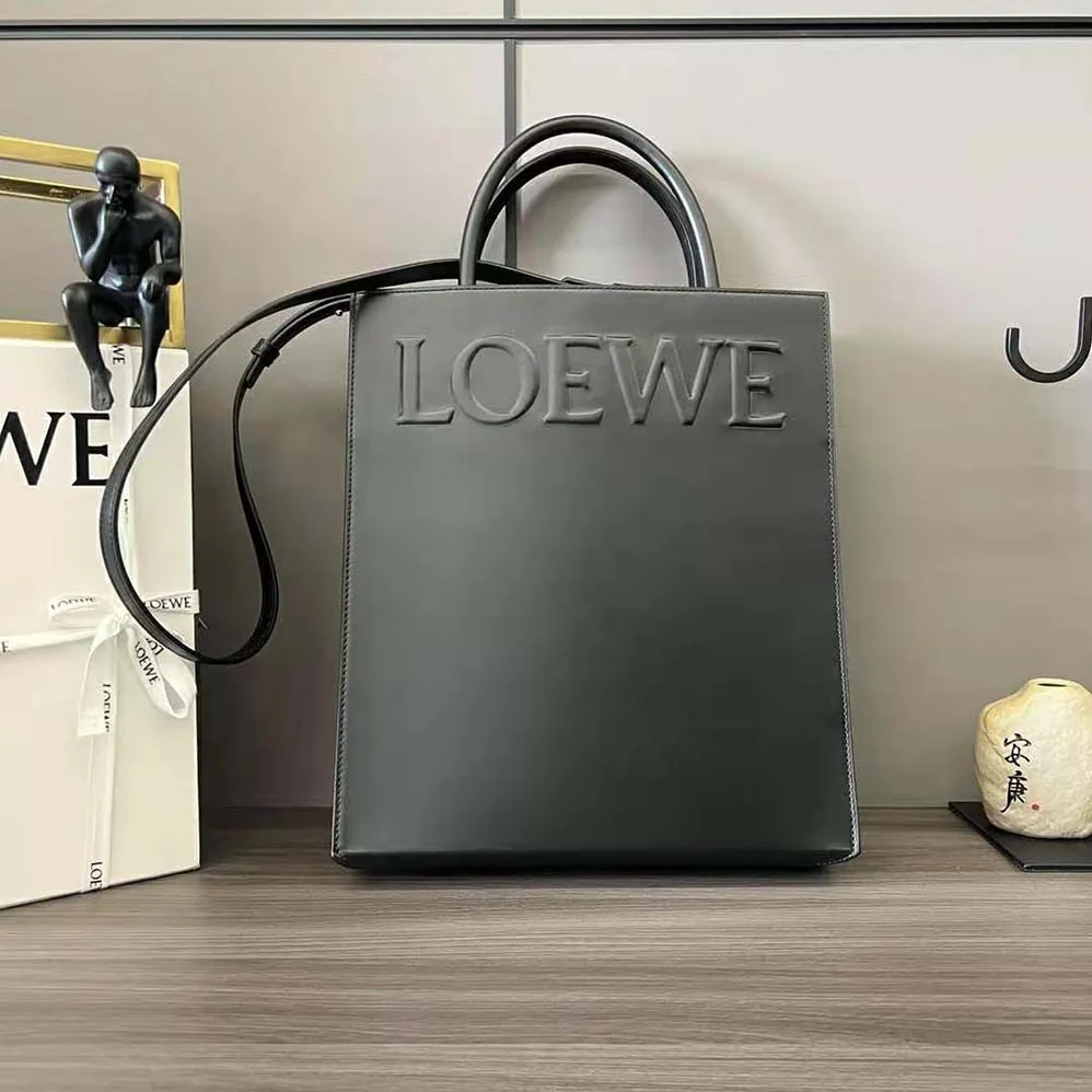 Loewe LOEWE Standard A4 Tote in Sleek Calfskin for Women in Black Loewe LOEWE Standard A4 Tote in Sleek Calfskin for Women in Black
