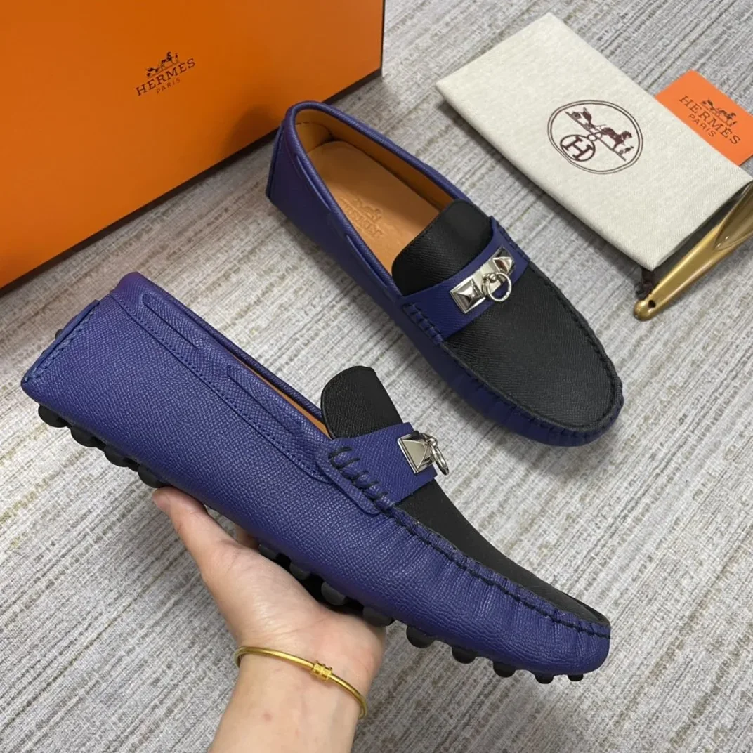 Hermes Irving Loafer Blue in Black Hermes Irving Loafer Blue in Black
